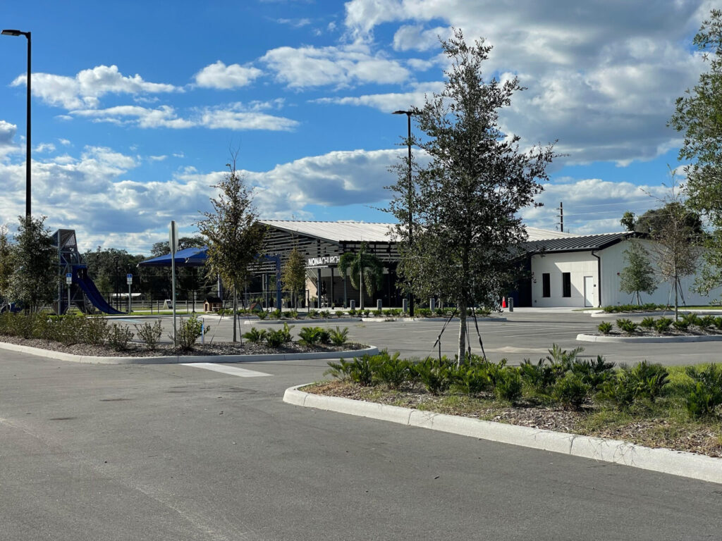 church architect firm visioneering studios brought Nona Church’s vision to life in Orlando with a new campus featuring a sanctuary, event lawn & playground.