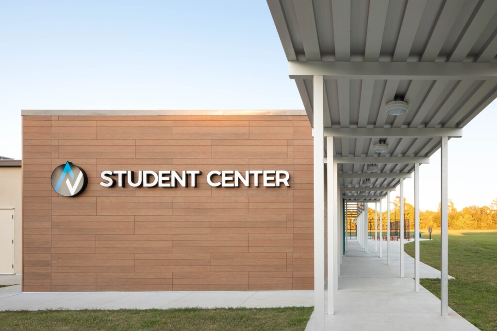 church architect firm visioneering studios designed a student center for north central that the kids could truly call their own space