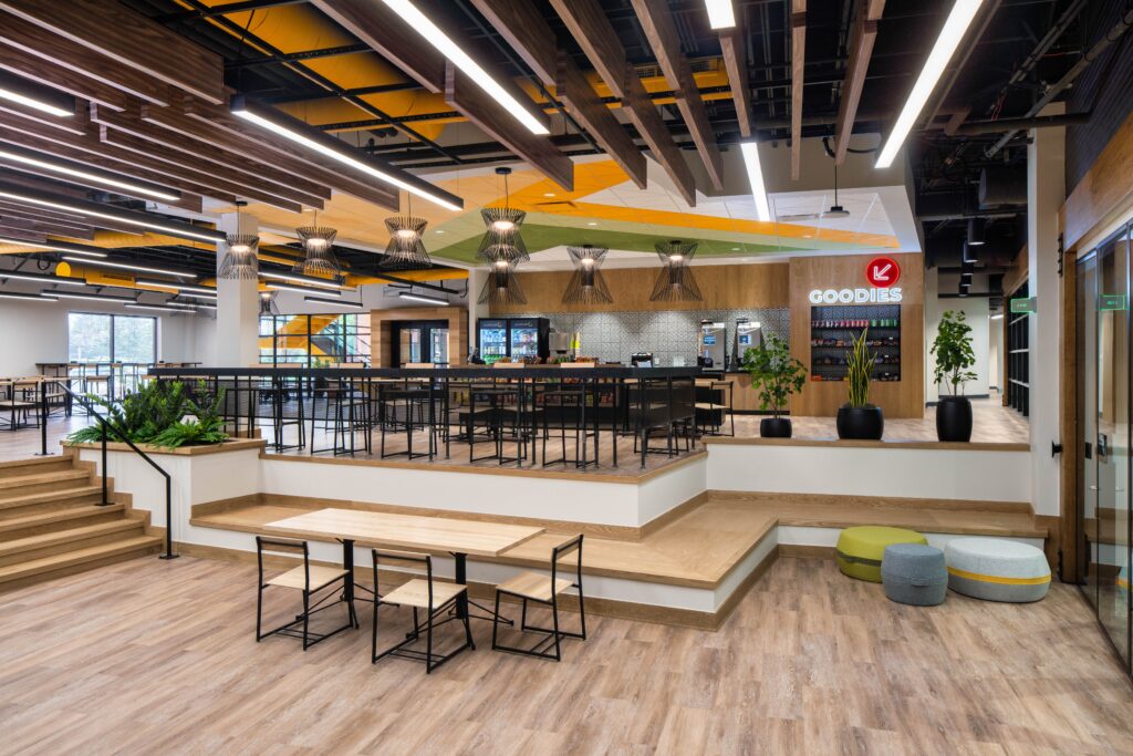 visioneering studios innovative, community-focused office space interior design for lifeway christian resources