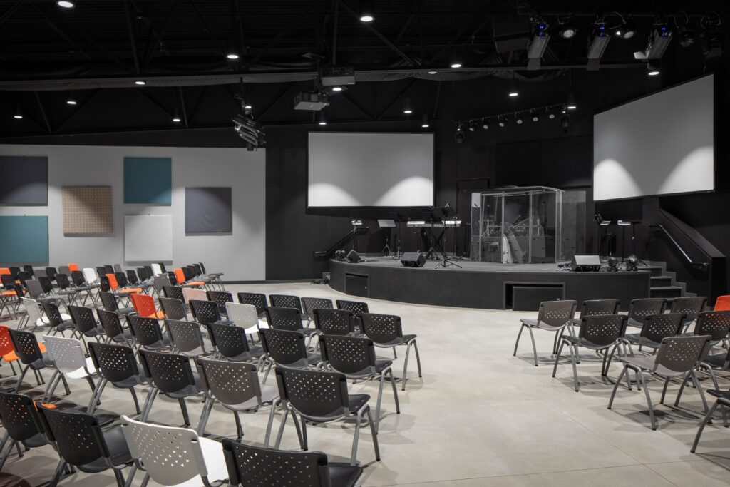 church builder visioneering studios designed a worship center for students to gather